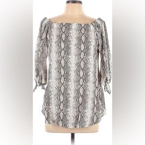 Status by Chenault Small Snakeskin Print Off-Shoulder Top
